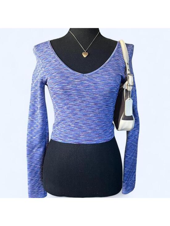 Aeropostale Tops - Y2K fairycore purple space dye long sleeve crop top Size Small 💜